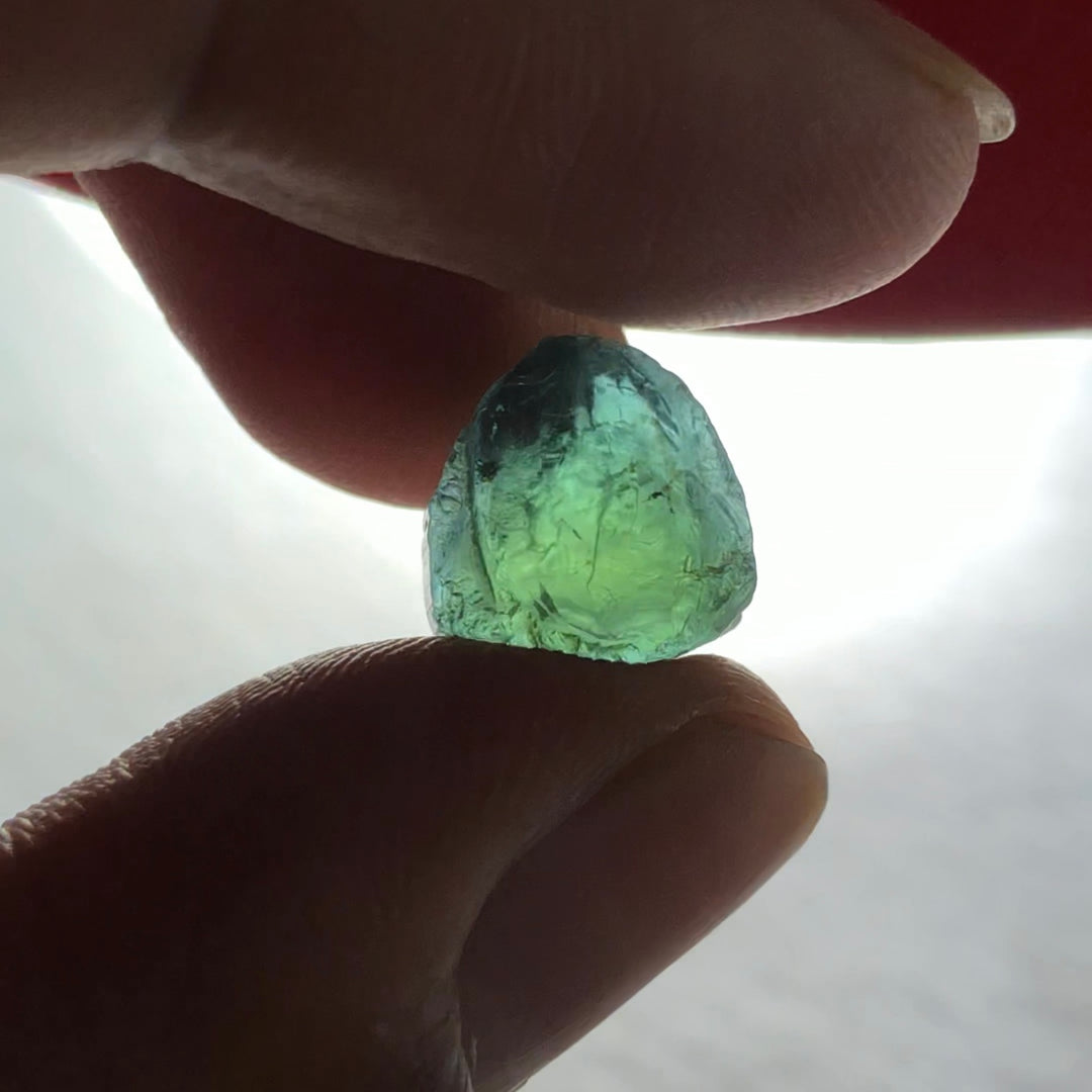 9.65 Carats  Facet Rough Greenish Blue Afghanistan Tourmaline