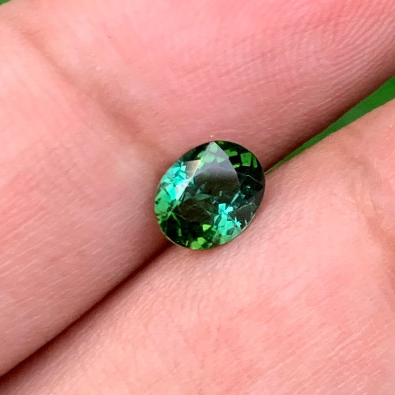 0.90 Carats Faceted Semi-Precious Green Tourmaline