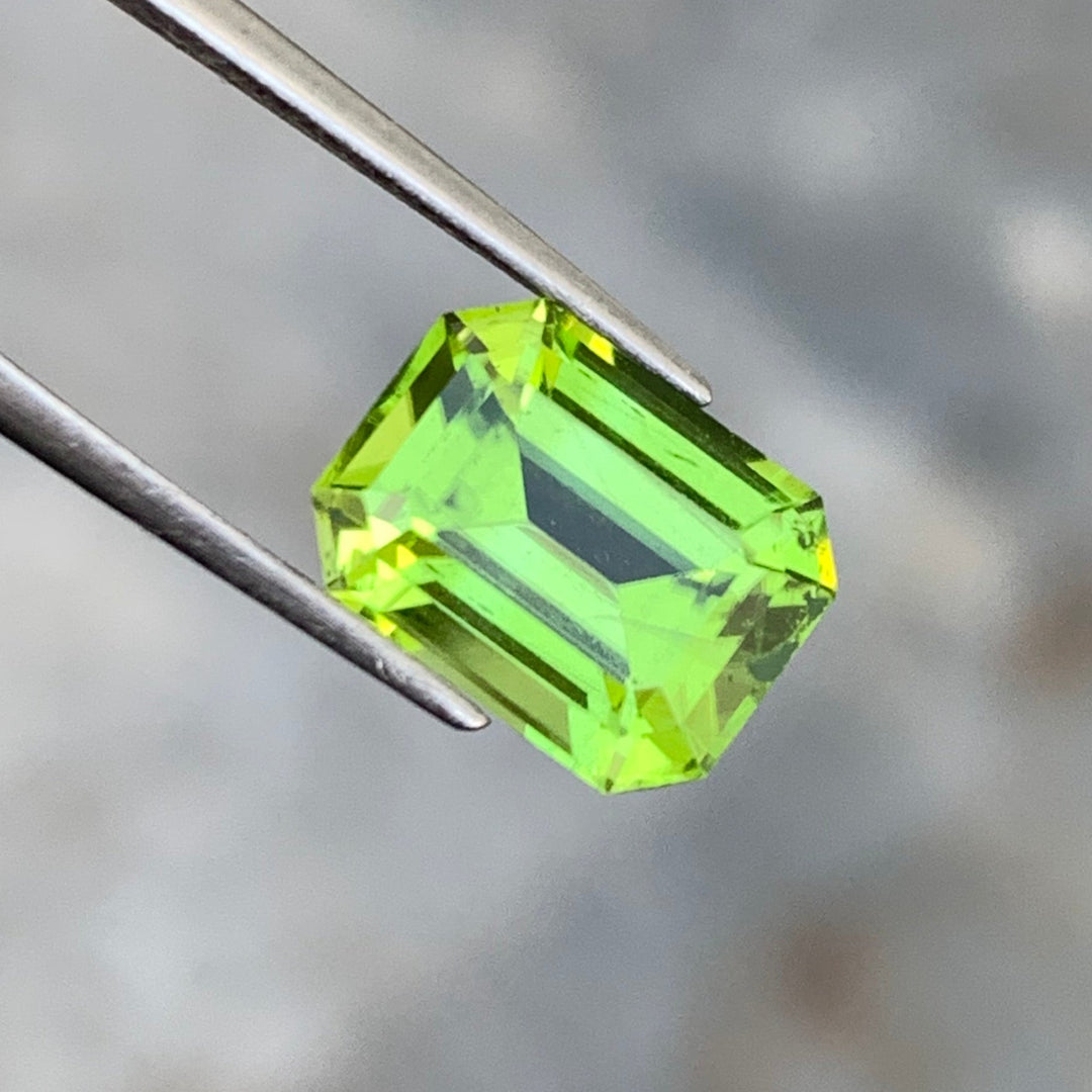 3.20 Carats Faceted Apple Green Pakistan Peridot