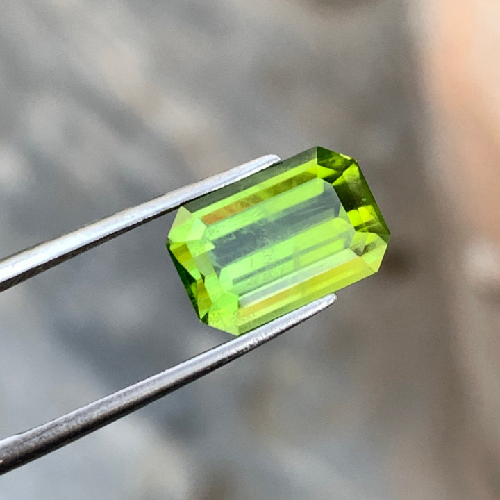 4.60 Carats Faceted Apple Green Pakistan Peridot