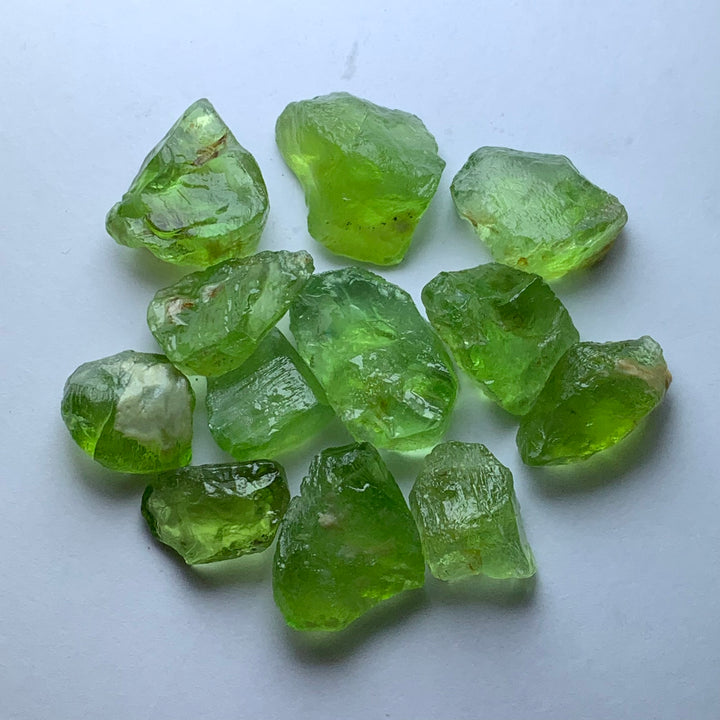 26.11 Grams Facet Rough Apple Greenish Peridots For Sale