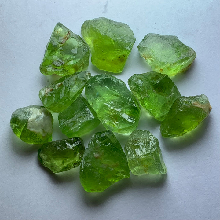 26.11 Grams Facet Rough Apple Greenish Peridots For Sale