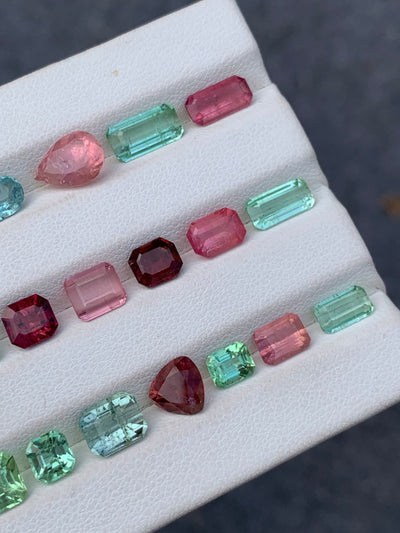 26.50 Carats Faceted Mix Color Eye Clean Tourmalines