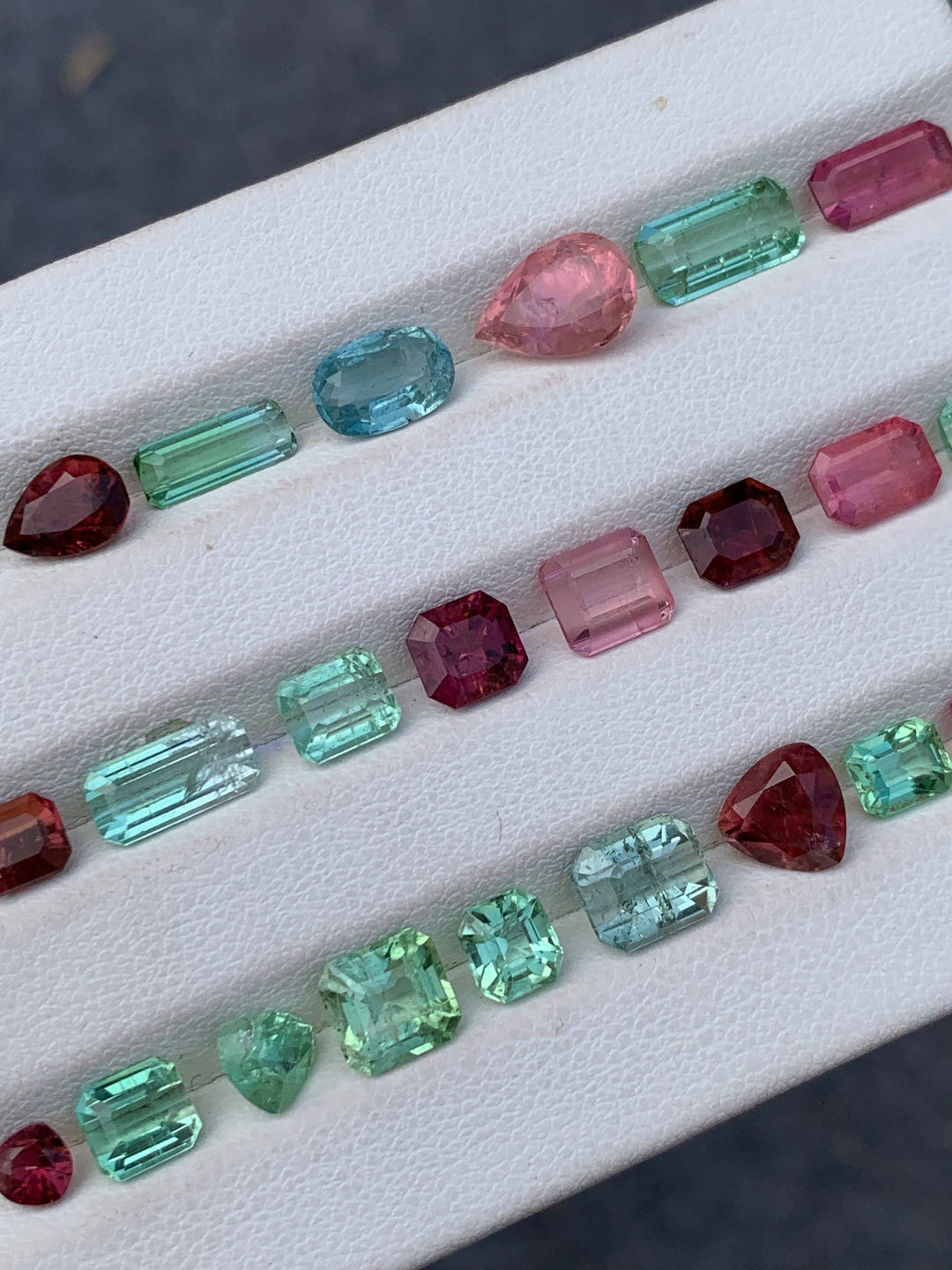 26.50 Carats Faceted Mix Color Eye Clean Tourmalines