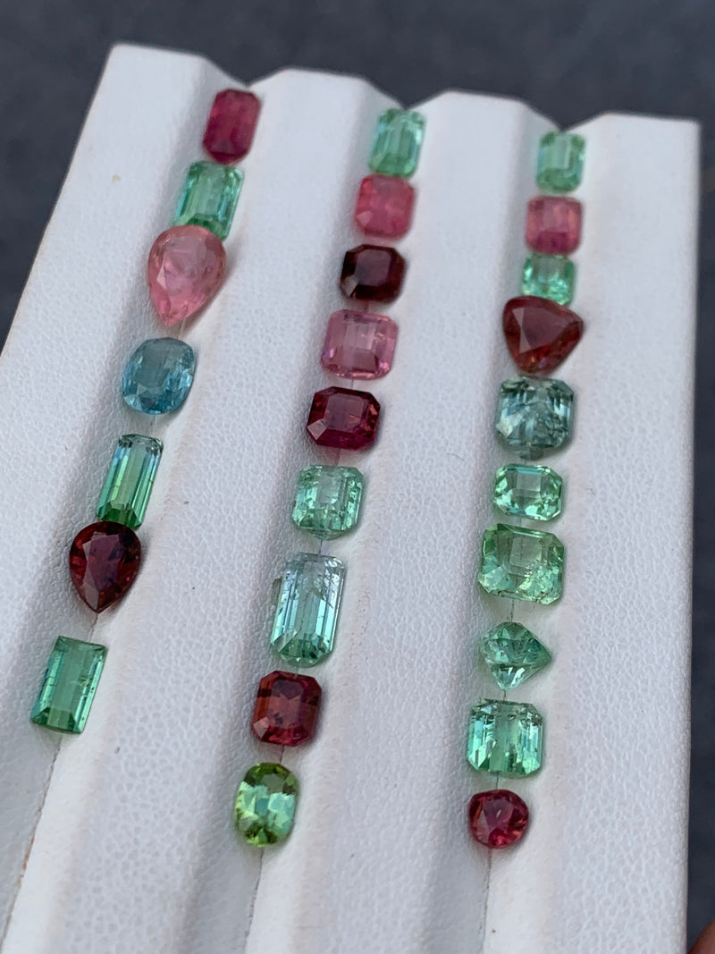 26.50 Carats Faceted Mix Color Eye Clean Tourmalines