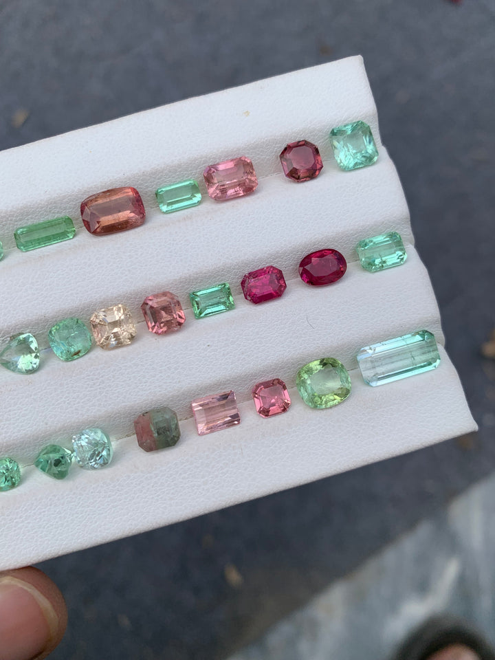 19.40 Carats Faceted Mix Color Eye Clean Tourmalines