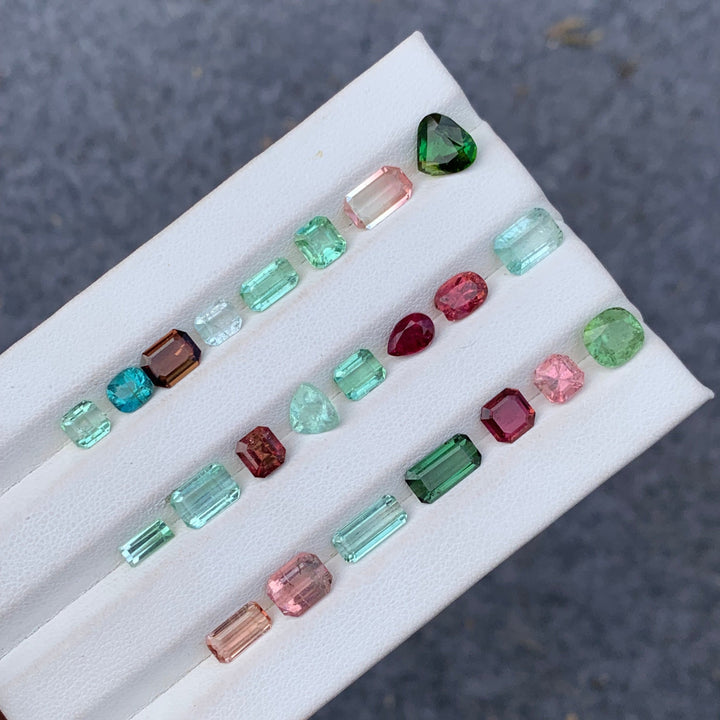 22.90 Carats Faceted Mix Color Eye Clean Tourmalines