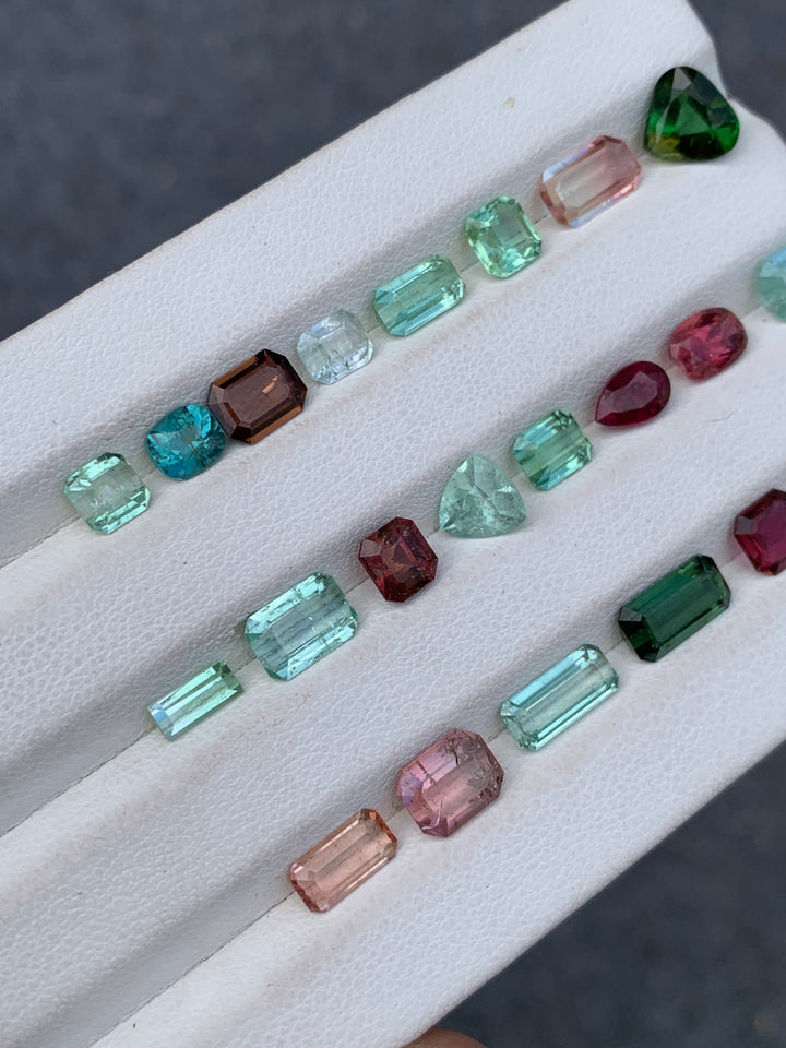 22.90 Carats Faceted Mix Color Eye Clean Tourmalines