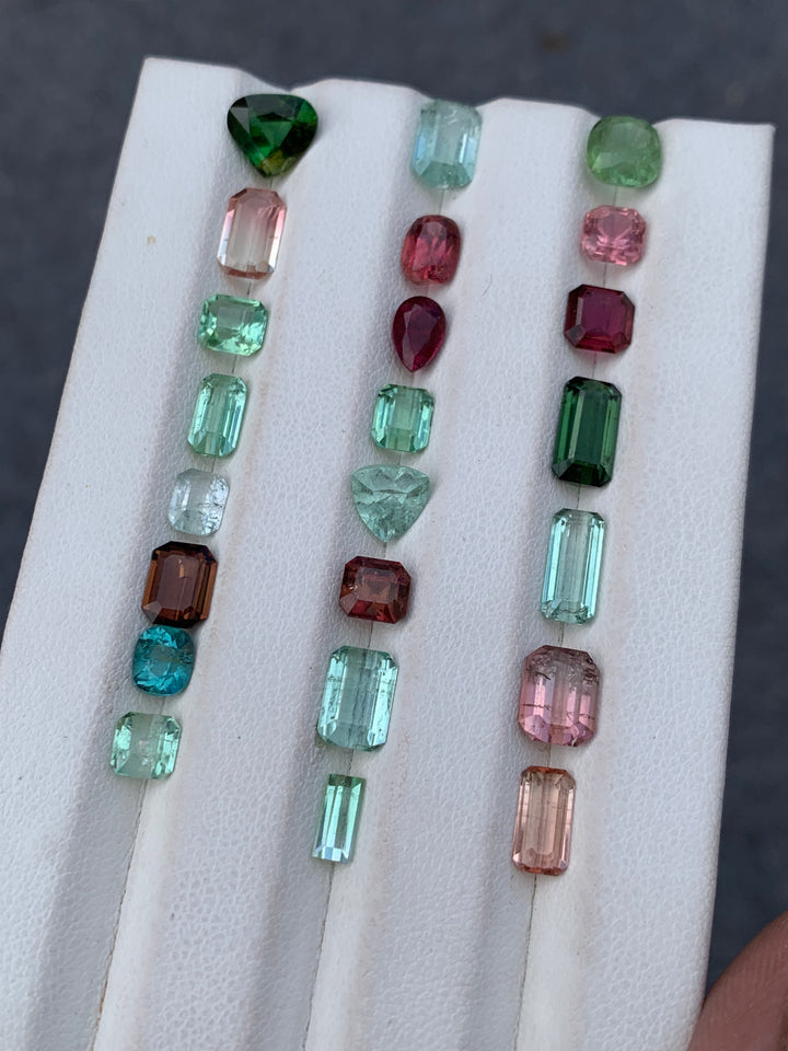 22.90 Carats Faceted Mix Color Eye Clean Tourmalines