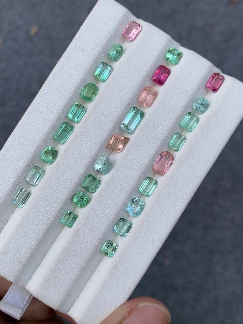 16.58 Carats Faceted Mix Color Eye Clean Tourmalines