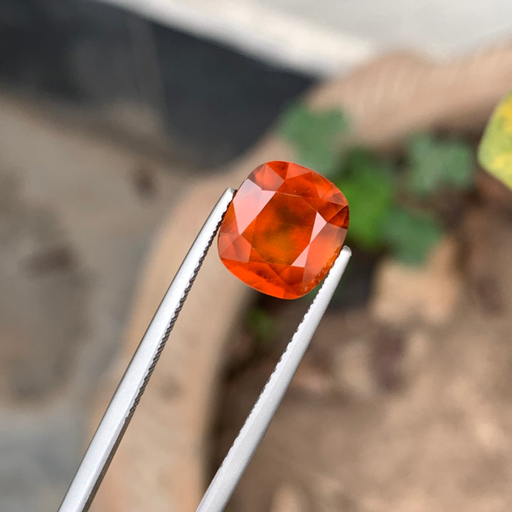 4.10 Carats Faceted Reddish Orange Hessonite Garnet