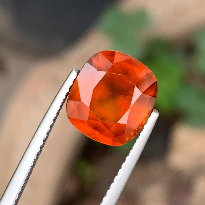 4.10 Carats Faceted Reddish Orange Hessonite Garnet