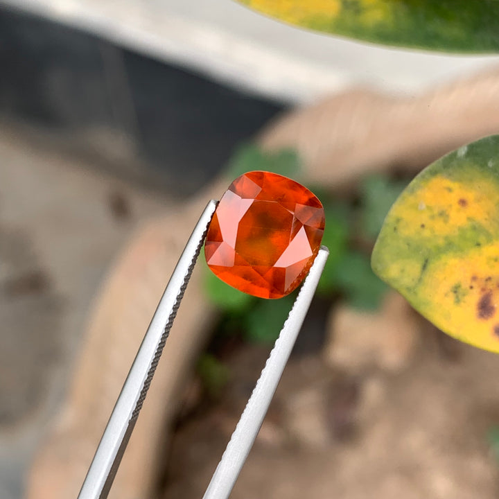 4.10 Carats Faceted Reddish Orange Hessonite Garnet