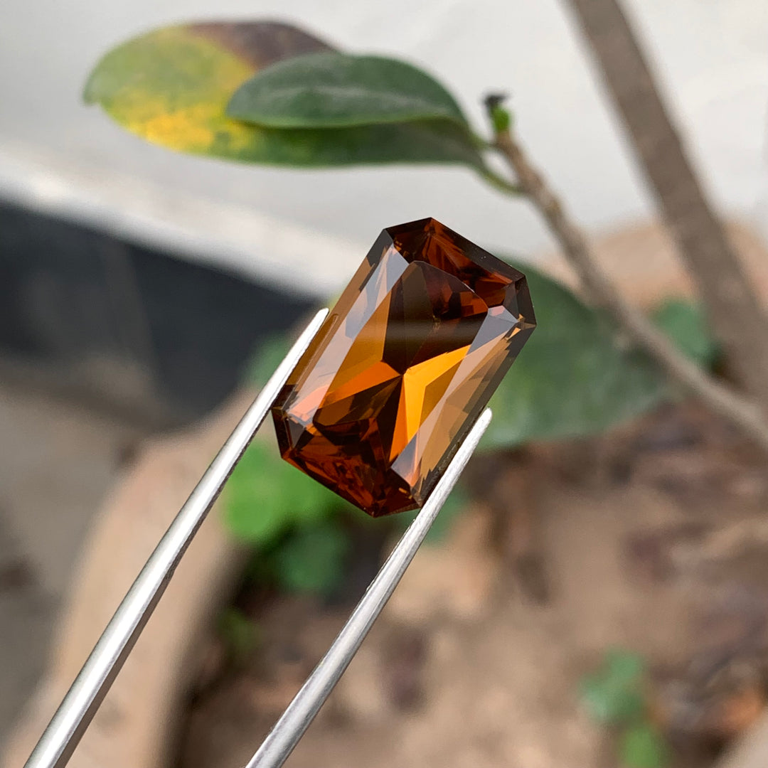 9.90 Carats Faceted African Dark Brown Citrine