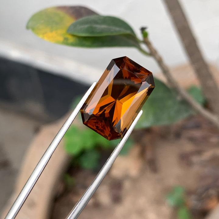 9.90 Carats Faceted African Dark Brown Citrine