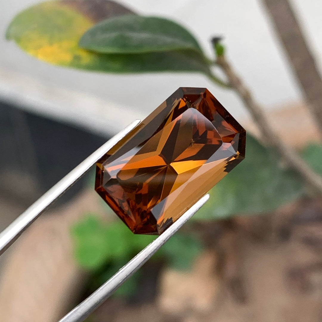 9.90 Carats Faceted African Dark Brown Citrine