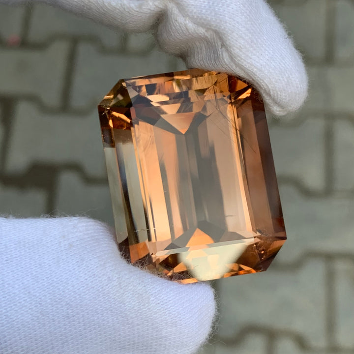 177.30 Carats Faceted Golden Topaz Semi-Precious Gemstone