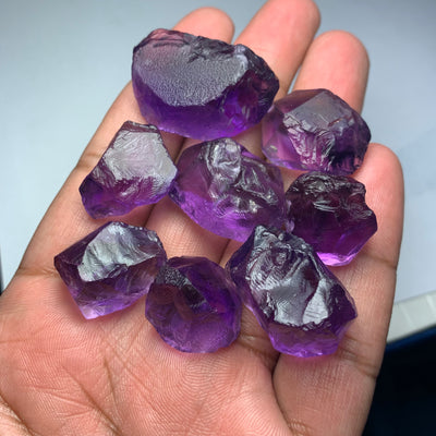 60 Grams Facet Rough Purple African Amethyst