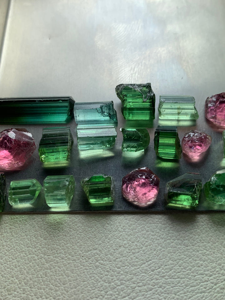 9 Grams Facet Rough Mix Tourmalines For Sale