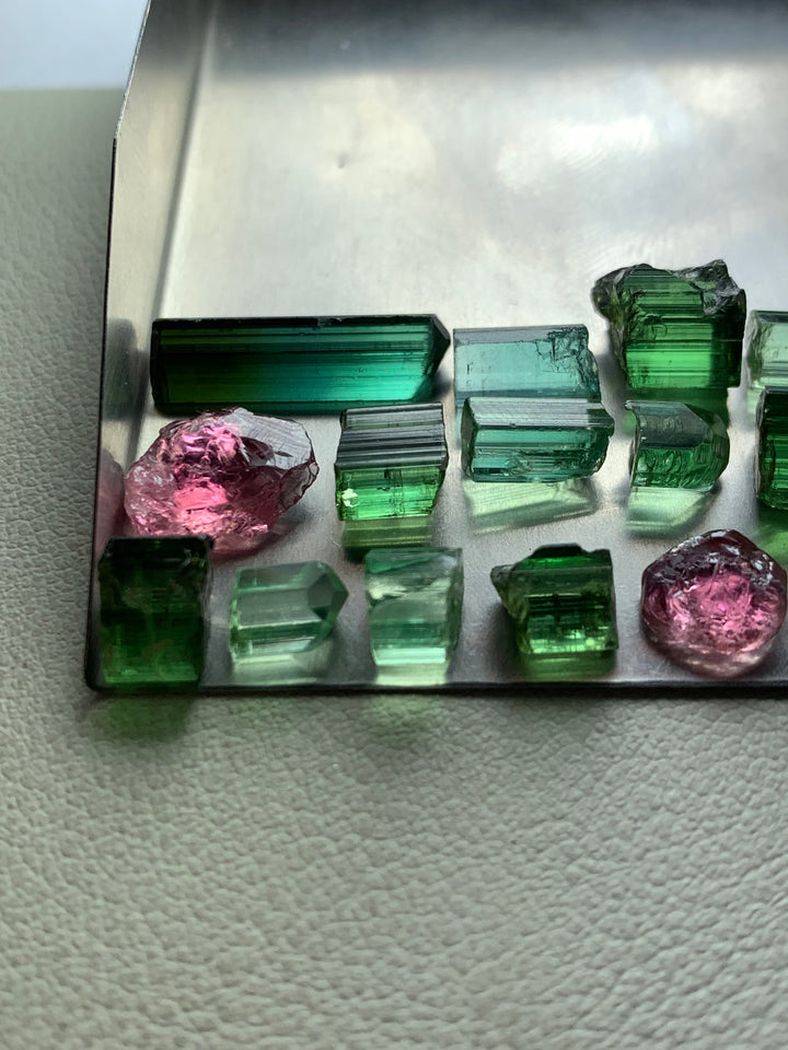 9 Grams Facet Rough Mix Tourmalines For Sale