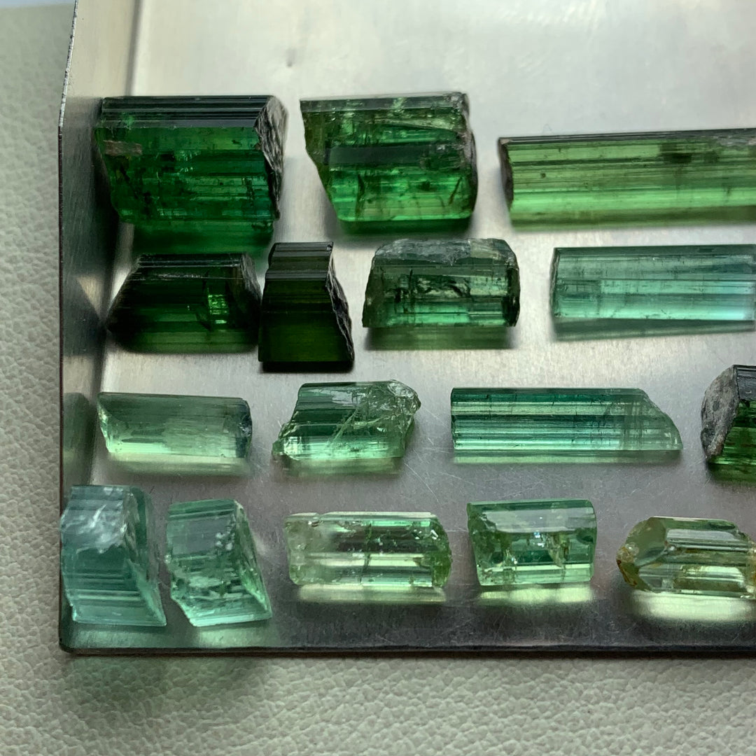 14 Grams Facet Rough Green Tourmalines For Sale