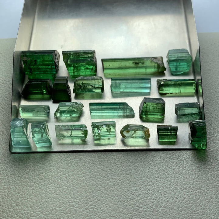 14 Grams Facet Rough Green Tourmalines For Sale