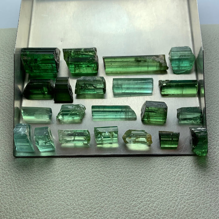 14 Grams Facet Rough Green Tourmalines For Sale