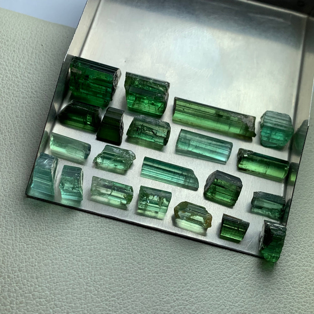 14 Grams Facet Rough Green Tourmalines For Sale