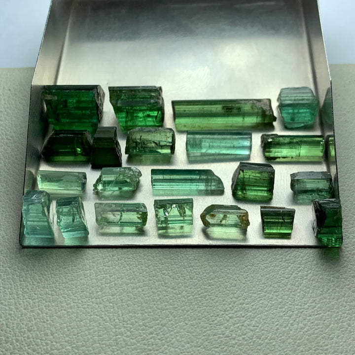 14 Grams Facet Rough Green Tourmalines For Sale