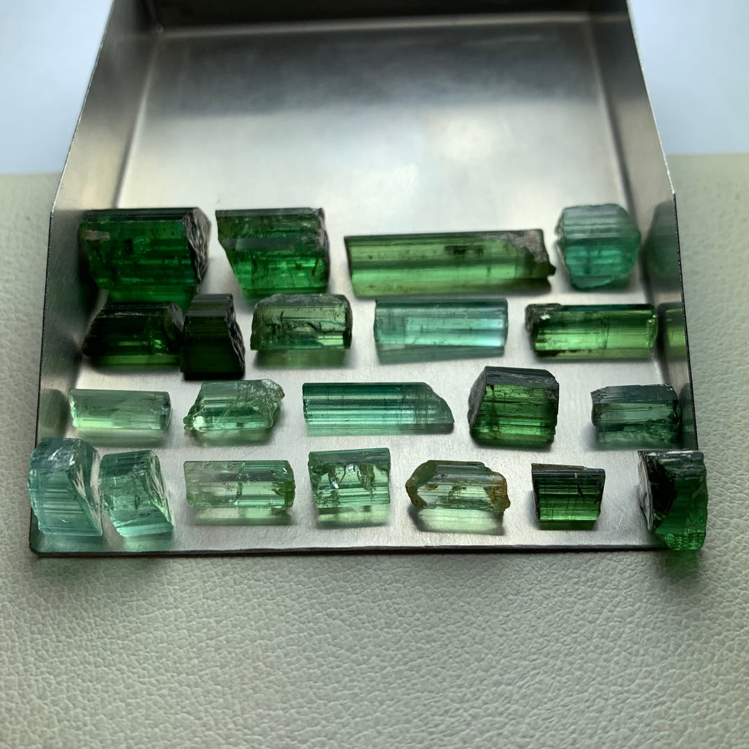 14 Grams Facet Rough Green Tourmalines For Sale