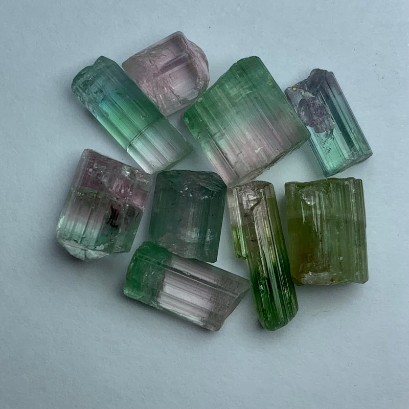8 Grams Cabs Grade Bi-Color Tourmalines / Tourmaline Crystals