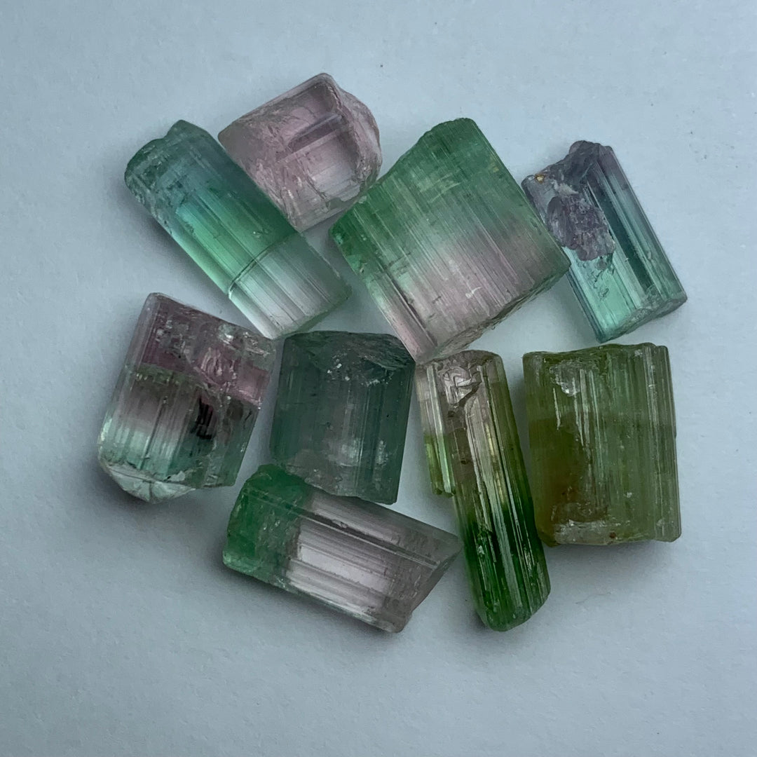 8 Grams Cabs Grade Bi-Color Tourmalines / Tourmaline Crystals