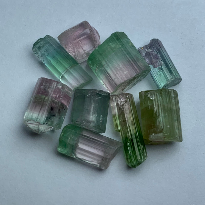 8 Grams Cabs Grade Bi-Color Tourmalines / Tourmaline Crystals