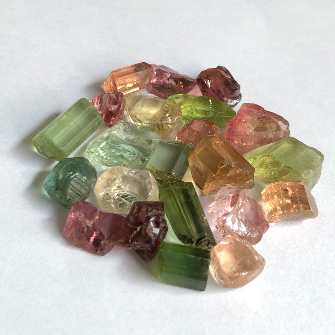 10.55 Grams Facet Rough Mix Tourmalines For Sale - Noble Gemstones®