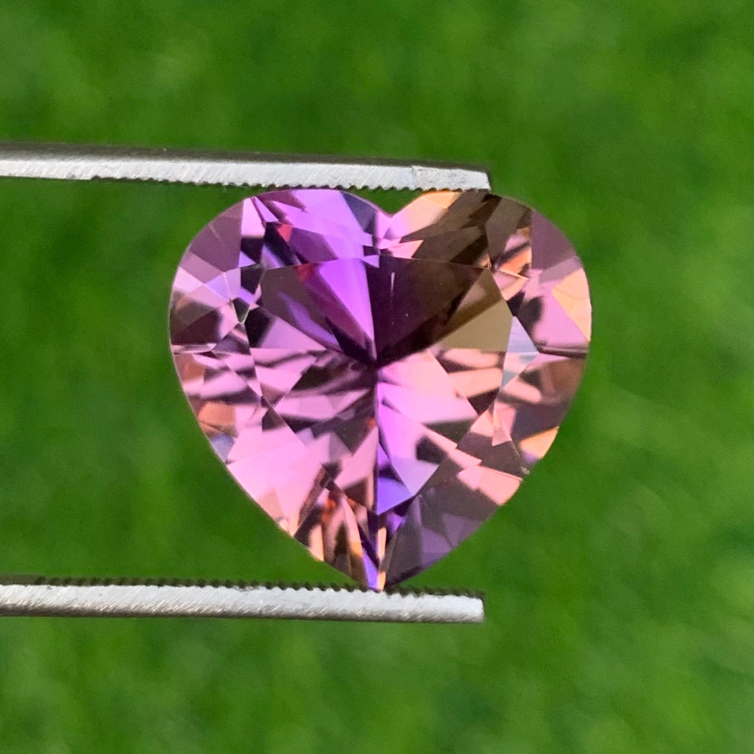 11.60 Carats Faceted Heart Shaped Bolivian Semi-Precious Ametrine