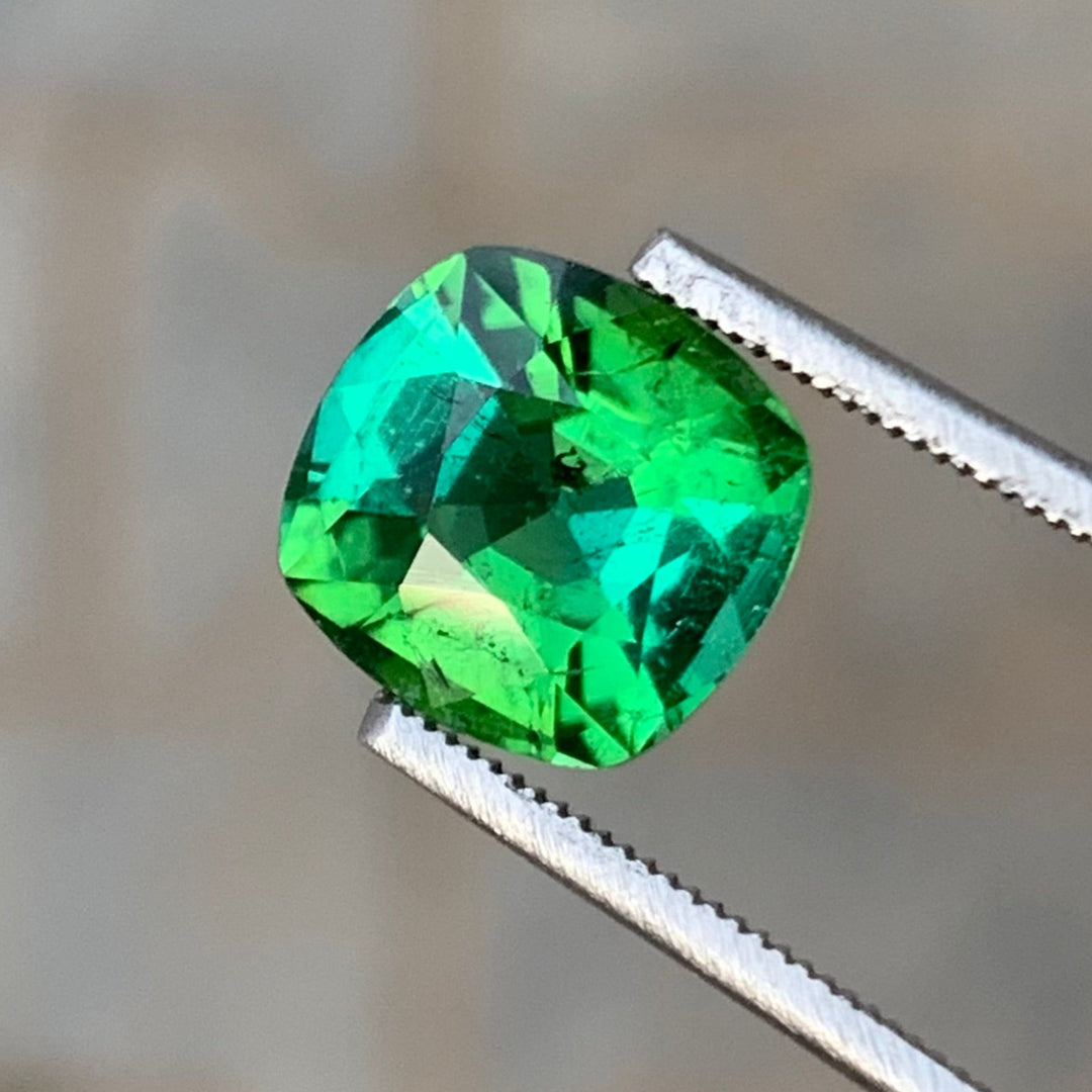 3.80 Carats Faceted Semi-Precious Bluish Green Tourmaline