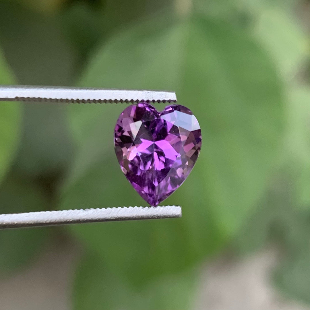 3.05 Carats Faceted Semi-Precious Heart Shaped Amethyst