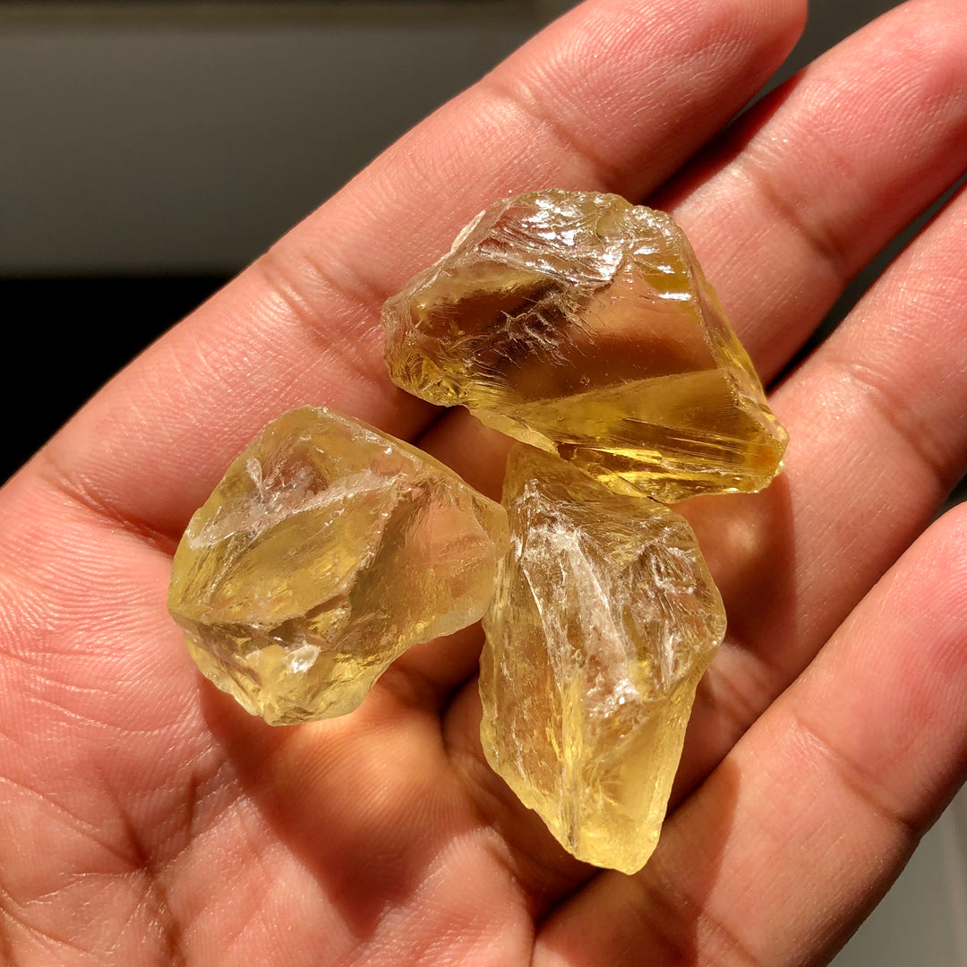 34.36 Grams Facet Rough Lemon Quartz - Noble Gemstones®