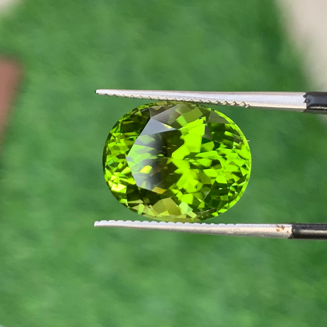 9.40 Carats Faceted Semi-Precious Pakistan Peridot