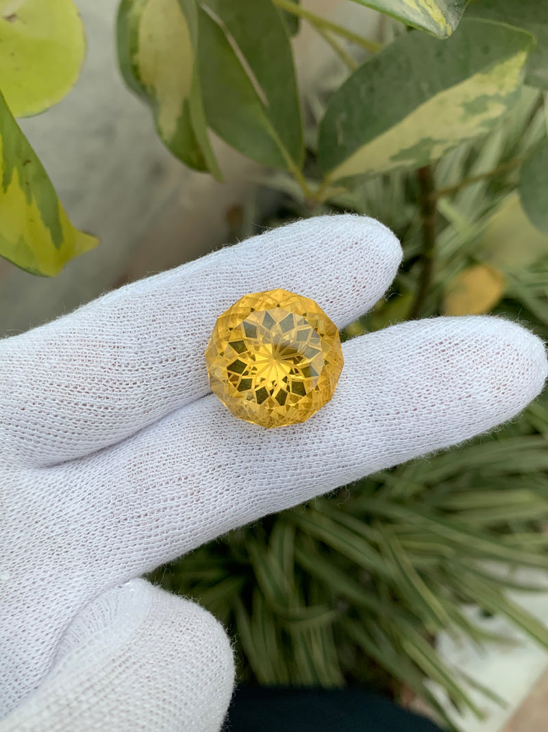 38.80 Carats Faceted Round Citrine - Noble Gemstones®