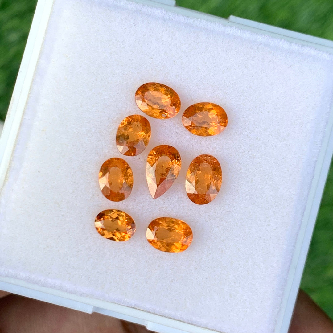 7 Carats Faceted Orange Spessartine Garnets